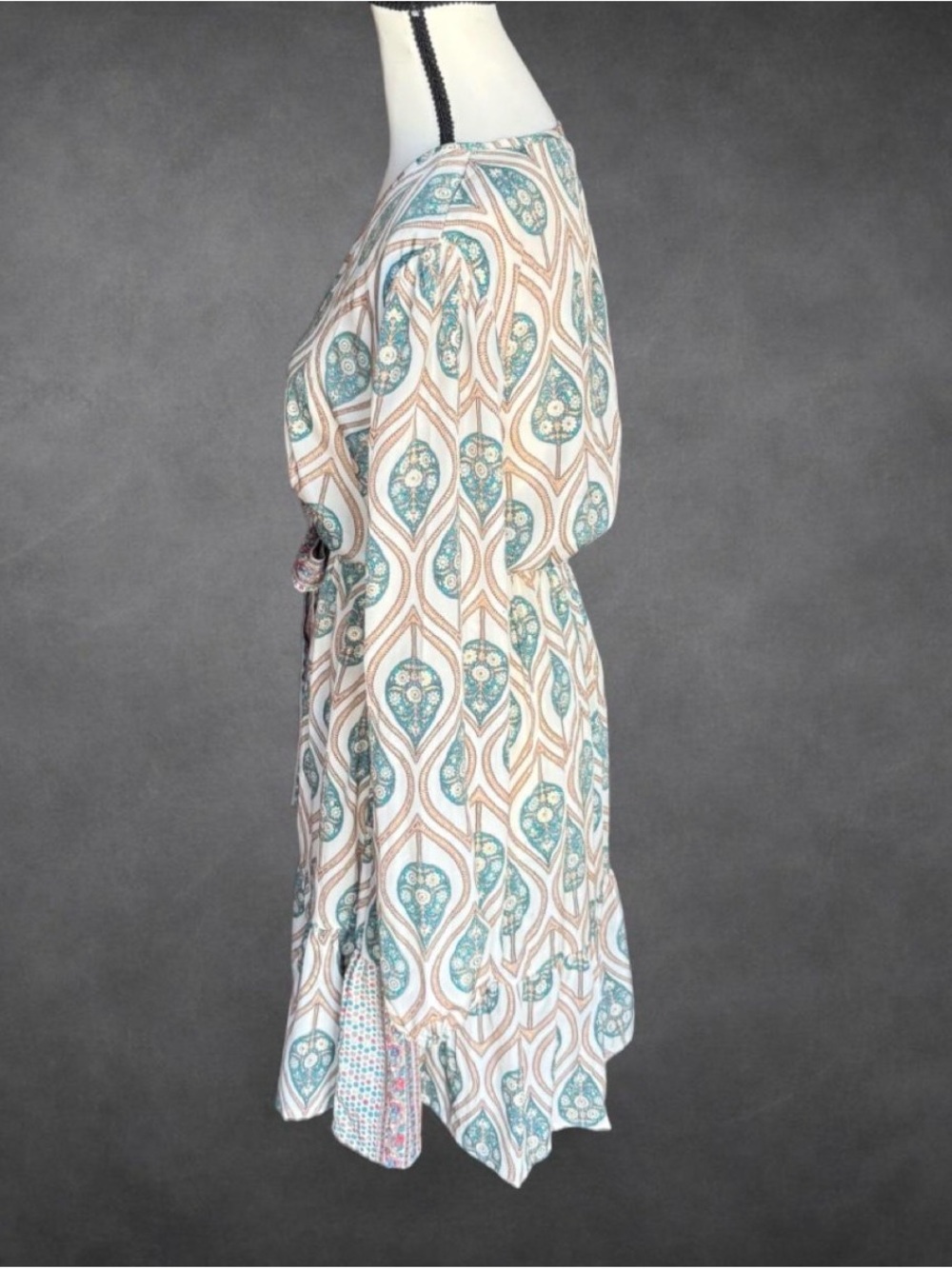 Cienna Silk Blend Boho Tie Waist Dress - Small - Picture 3 of 9